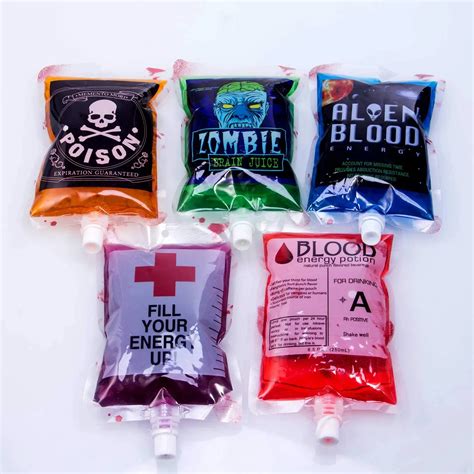 fake blood sealed in bag|blood bag for halloween party.